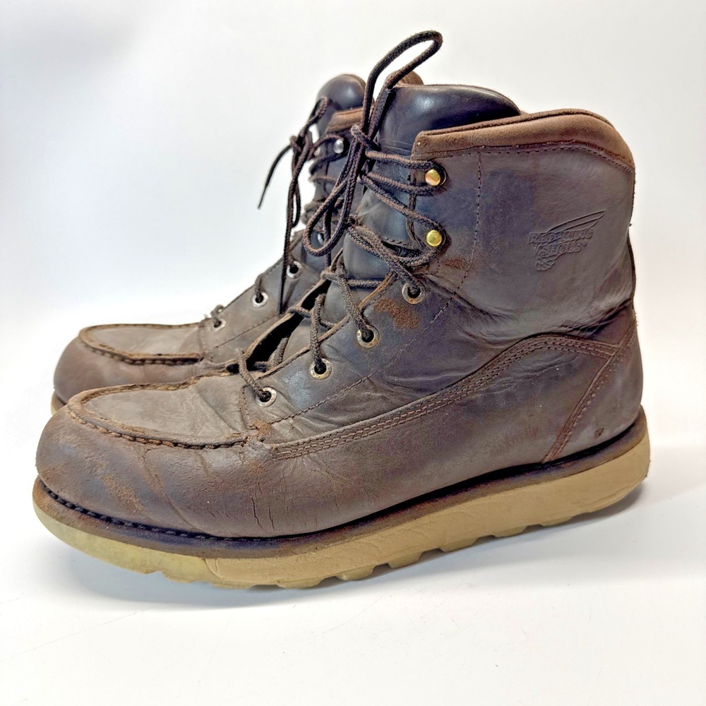 Red Wing 1222 6" Work Boots Men's 10.5 D Brown Moc Soft Toe READ